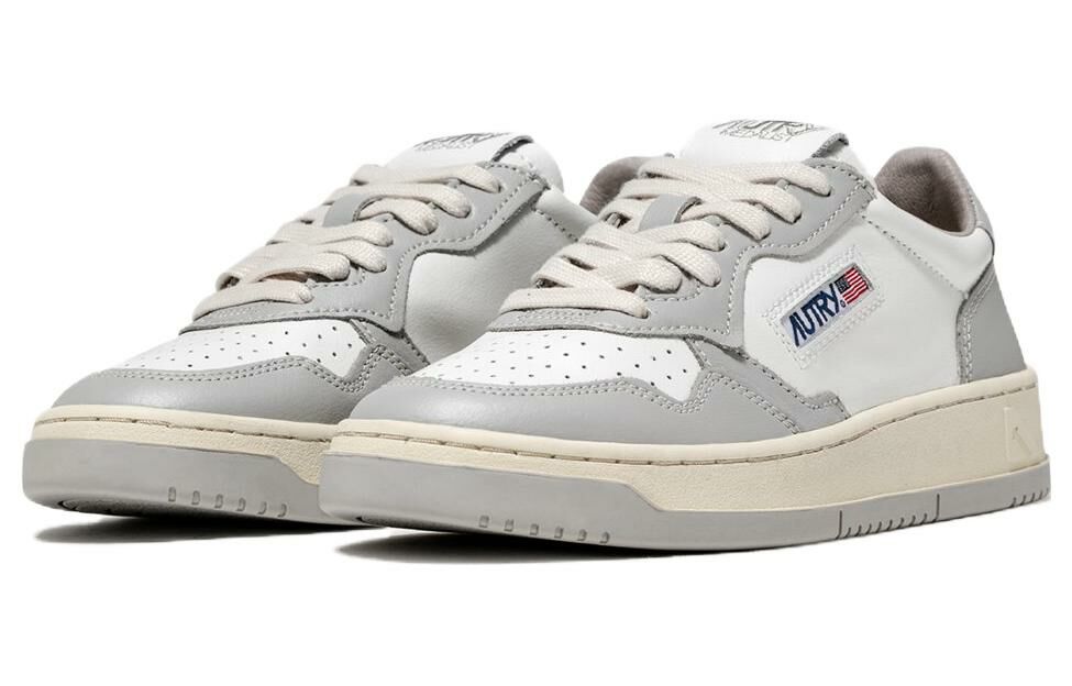 【代購】AUTRY Medalist Leather Low Grey White