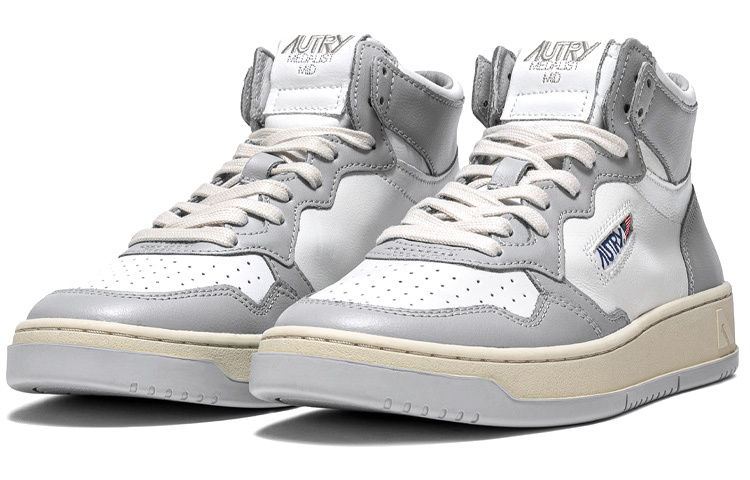 【代購】AUTRY Medalist Mid Leather Sneakers Two Toned 'White Grey' Women's