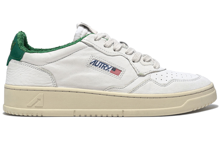 【代購】AUTRY Medalist Low Leather And Suede 'White Green And Embroidered Logo' Women's