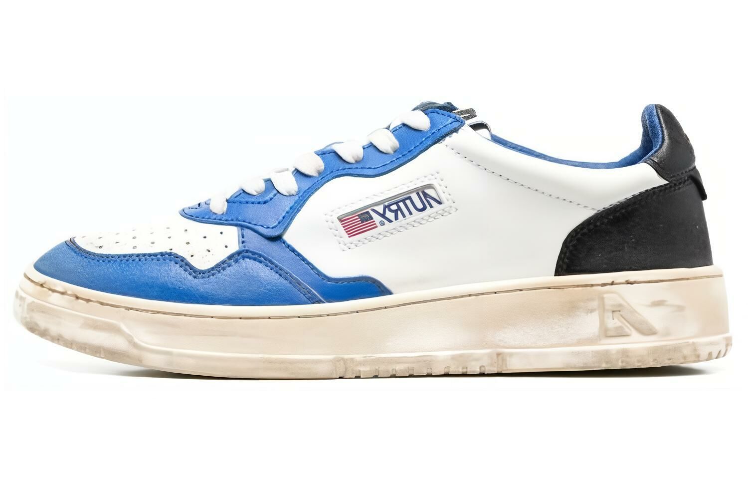 【代購】AUTRY Medalist Super Vintage Leather Low Sneakers 'White Black Blue' Women's