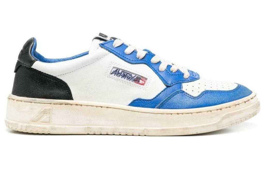 【代購】AUTRY Medalist Super Vintage Leather Low Sneakers 'White Black Blue' Women's