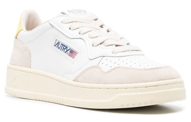 【代購】AUTRY Medalist Low Leather And Suede 'White Beige Yellow' Women's