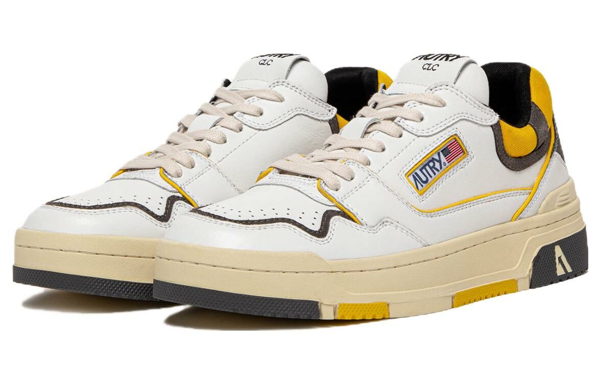 【代購】AUTRY Clc Leather Sneakers 'White Black Yellow'