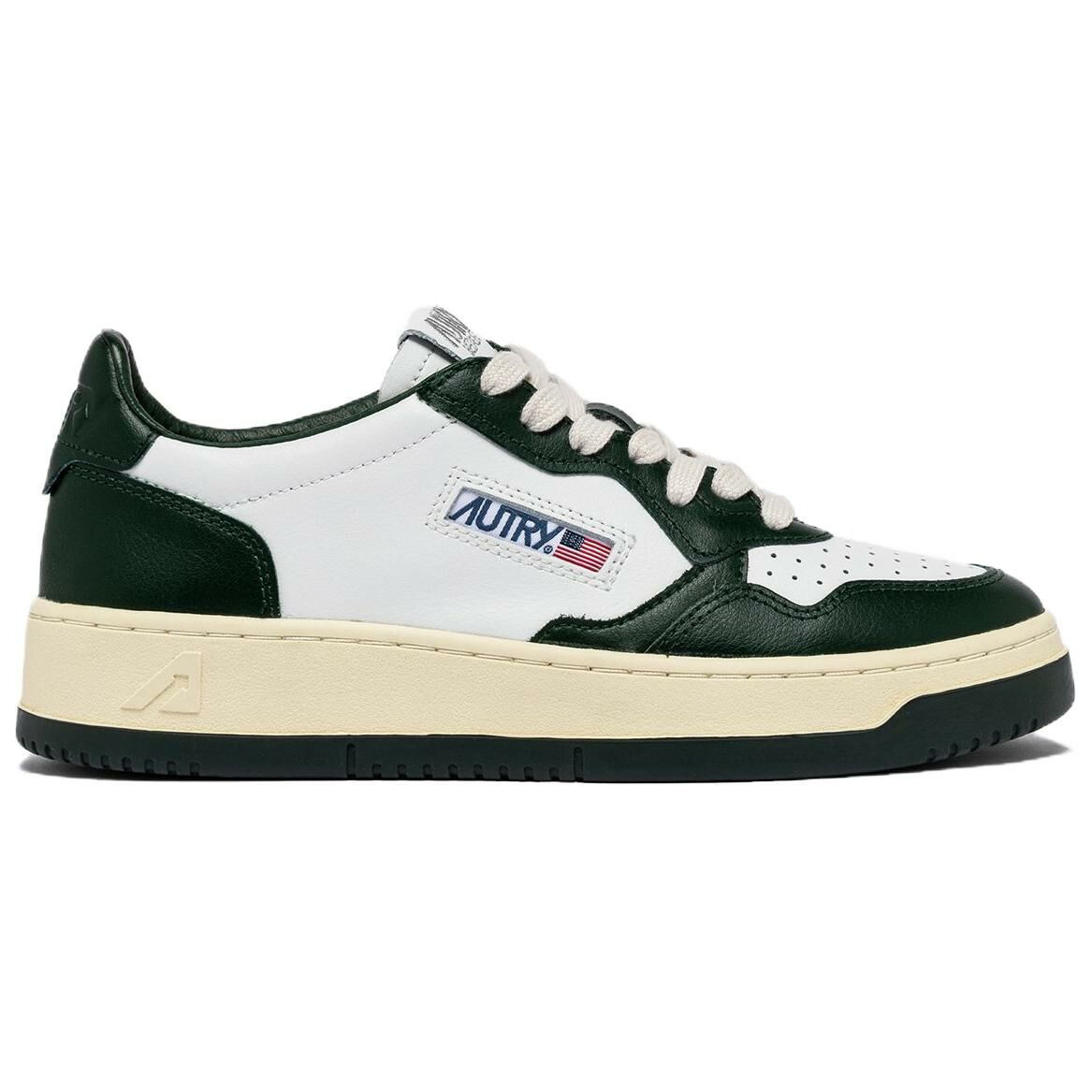 【代購】AUTRY Medalist Anti Slip Wear Resistant Low Top Skateboard Shoes Women's White Green