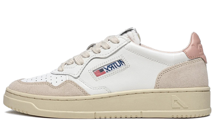 【代購】AUTRY Medalist Low Leather Suede 'White Pink' Women's