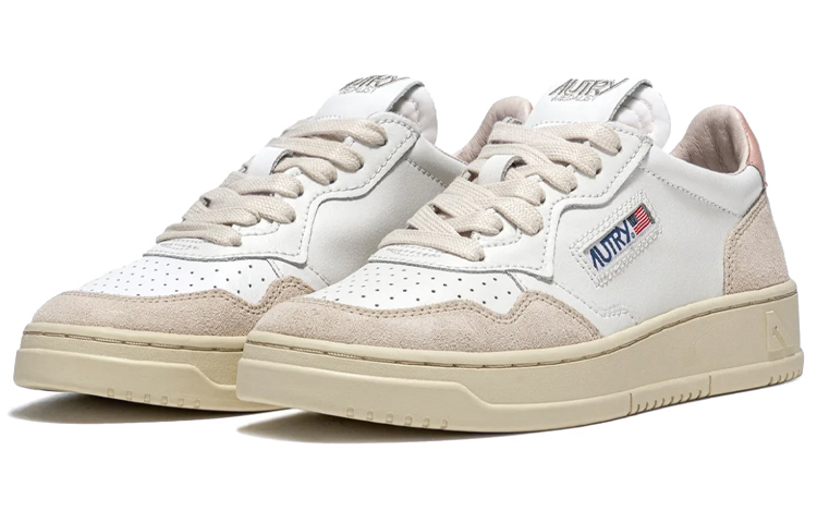 【代購】AUTRY Medalist Low Leather Suede 'White Pink' Women's