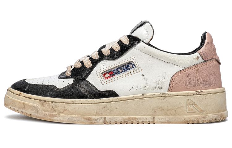 【代購】AUTRY Medalist Super Vintage Leather Low Sneakers 'White Black Pink' Women's