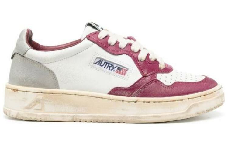 【代購】AUTRY Medalist Low Super Vintage Sneakers 'White Grey Burgundy' Women's