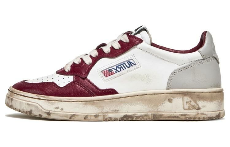 【代購】AUTRY Medalist Low Super Vintage Sneakers 'White Grey Burgundy' Women's