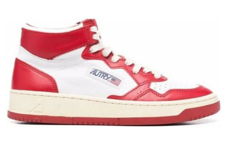 【代購】AUTRY Medalist Mid Leather Sneakers Two Toned 'White Red' Women's