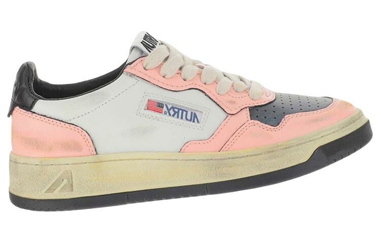 【代購】AUTRY Medalist Super Vintage Low Leather Sneakers 'White Pink Black' Women's