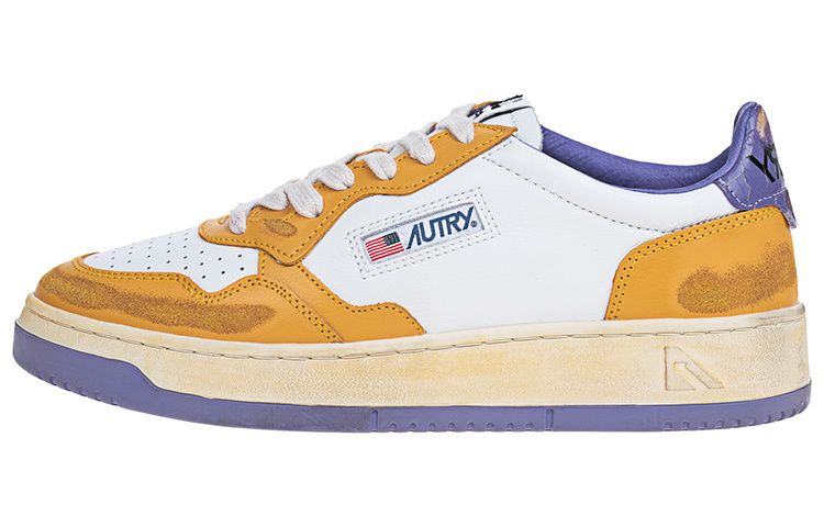 【代購】AUTRY Medalist Low Super Vintage Sneakers 'White Purple Yellow' Women's