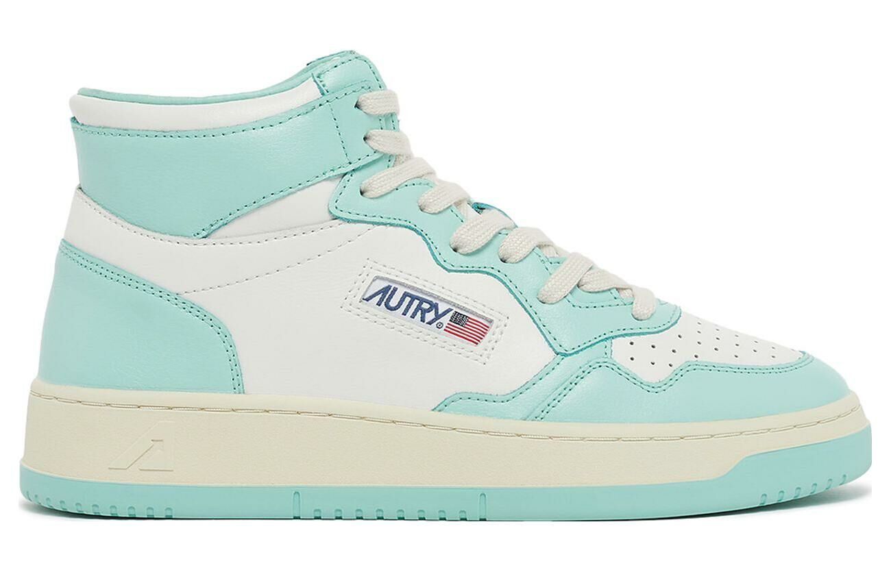 【代購】AUTRY Medalist Mid Leather Sneakers Two Toned 'White Light Teal' Women's