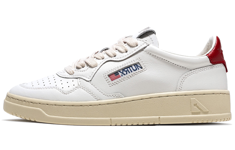 【代購】AUTRY Medalist Leather Low White Red