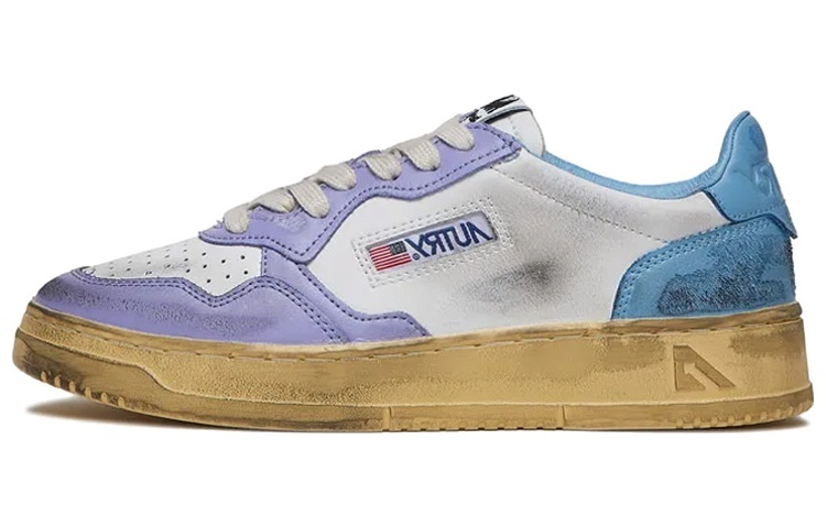 【代購】AUTRY Medalist Super Vintage Low Leather Sneakers 'White Purple Blue' Women's