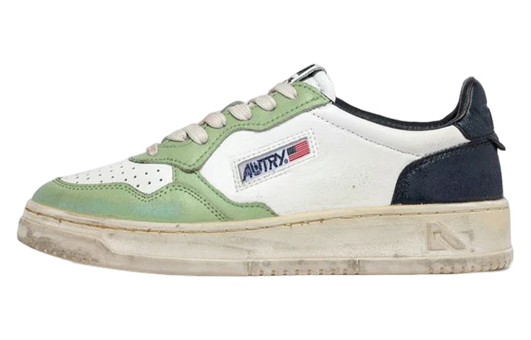 【代購】AUTRY Medalist Super Vintage Low Leather Sneakers 'White Green Teal' Women's