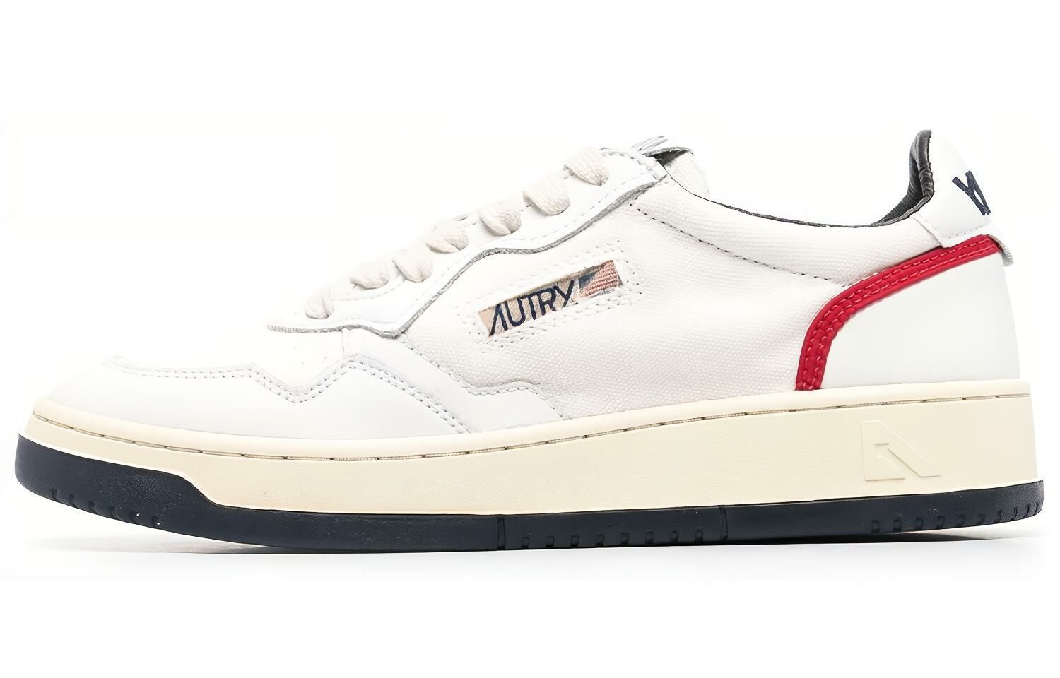 【代購】AUTRY Medalist Low Leather And Suede 'White Black And Red' Women's
