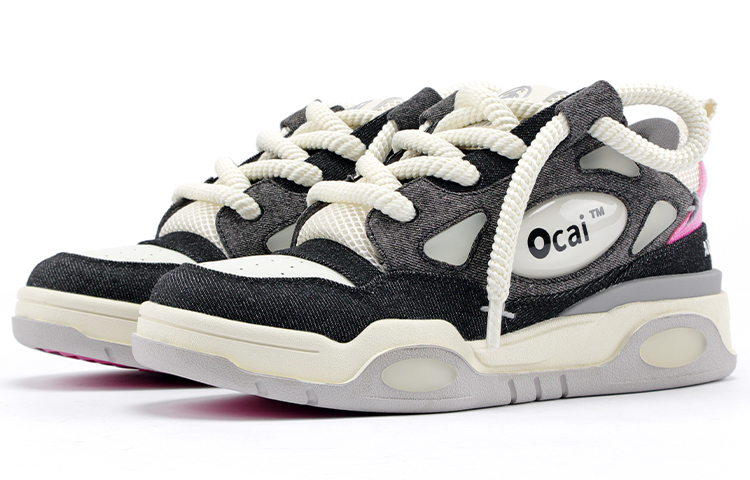 【代購】ANN ANDELMAN x Ocai 001 Denim Black Slip-Resistant Height Increasing Low-Top Skateboard Shoes Unisex Black