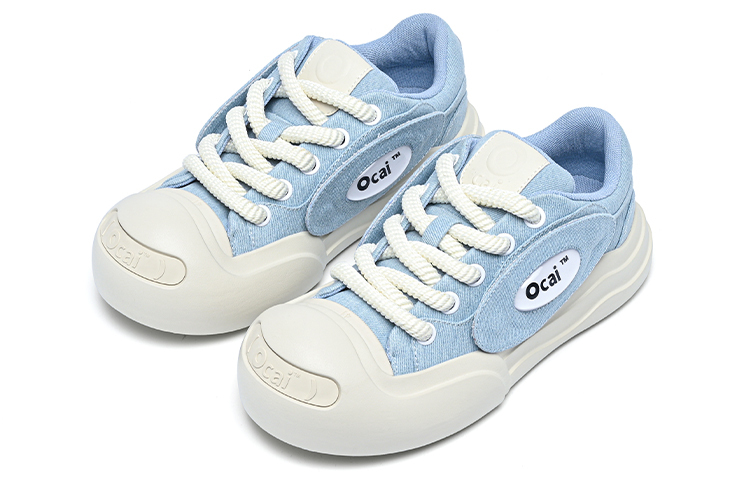 【代購】Ocai 002 Smile Anti-Slip Wear-Resistant Low-Top Canvas Shoes Unisex Blue