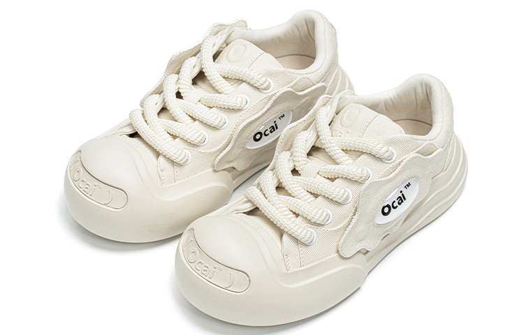 【代購】Ocai 002 Smile Abrasion Resistant Low Top Canvas Shoes Unisex Cream White