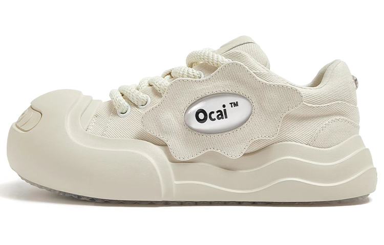 【代購】Ocai 002 Smile Abrasion Resistant Low Top Canvas Shoes Unisex Cream White