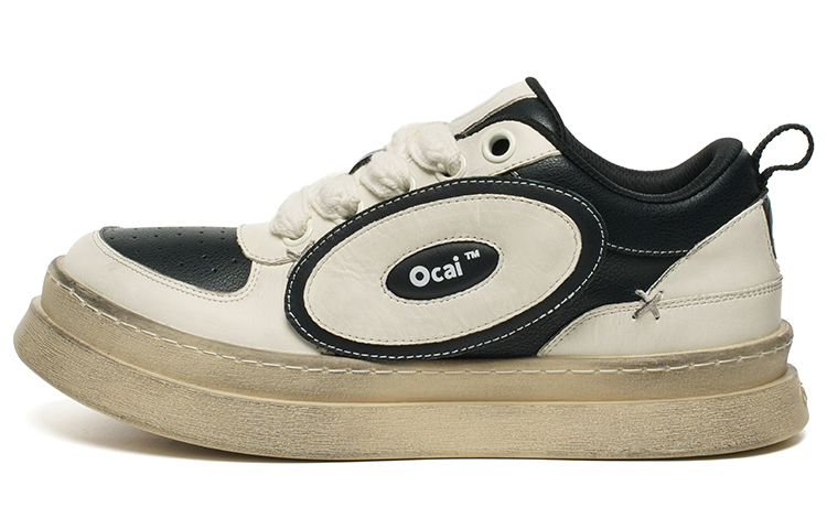 【代購】Ocai Anti-Slip And Wear-Resistant Height Increasing Low-Top Skateboard Shoes Unisex Black White