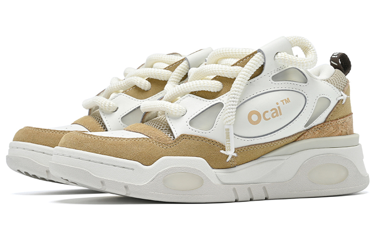 【代購】BONELESS x Ocai RETRO Collaboration Low Top Skateboard Shoes Unisex Cork Brown