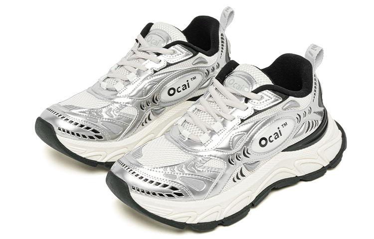 【代購】Ocai Runtech3.0 Lightweight Low-Top Running Shoes Unisex Moonlight Silver