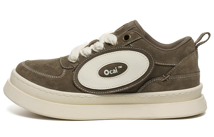 【代購】Ocai Vintage 5.0 Anti-Slip And Wear-Resistant Height Increasing Low-Top Skateboard Shoes Unisex Copper Brown