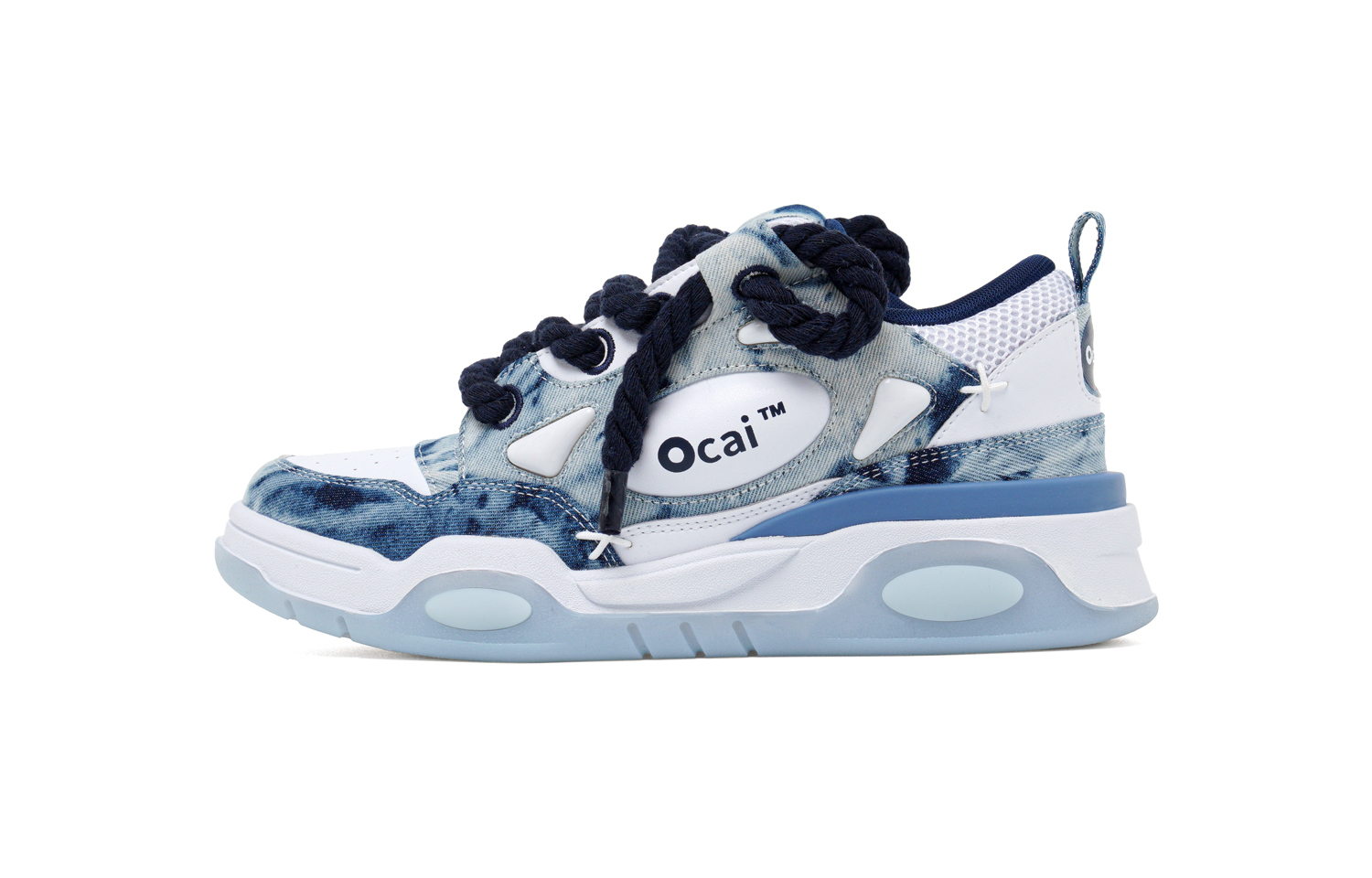 【代購】Ocai 001 RETRO Anti Slip Wear Resistant Low Top Skateboard Shoes Unisex Cyan White