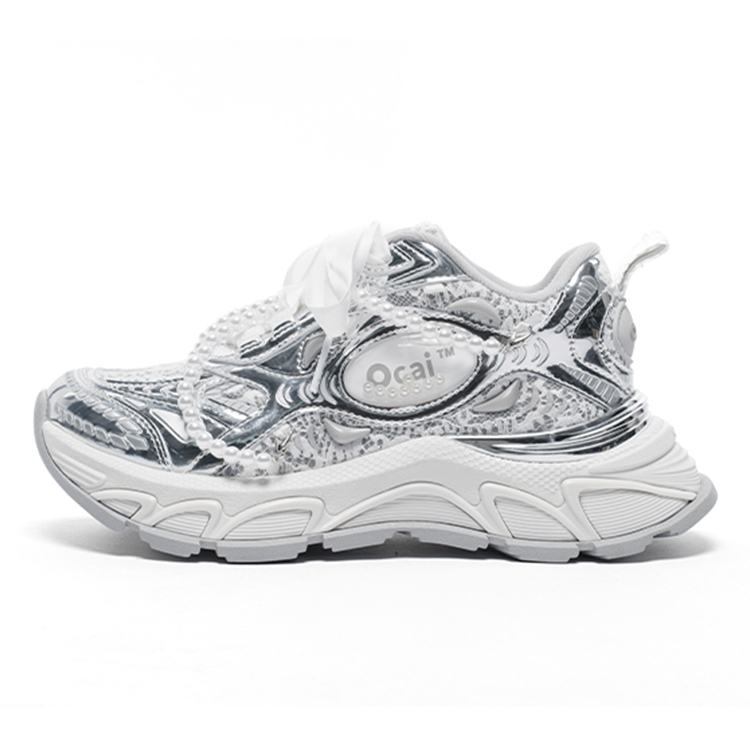 【代購】Ocai Runtech3.0 Lightweight Low Top Casual Running Shoes Unisex Wedding Silver