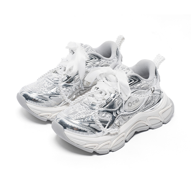 【代購】Ocai Runtech3.0 Lightweight Low Top Casual Running Shoes Unisex Wedding Silver