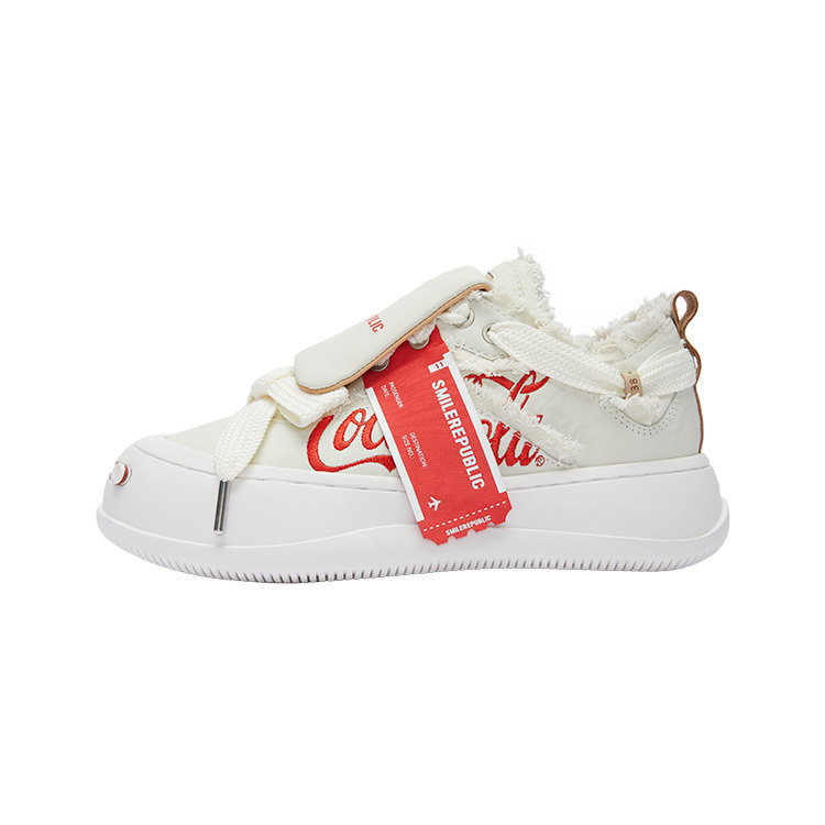 【代購】Coca-Cola x SMILEREPUBLIC Anti-Slip Wear-Resistant Waterproof Breathable Height Increasing Low-Top Canvas Shoes Unisex