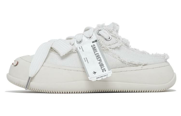 【代購】SMILEREPUBLIC Anti-Slip And Wear-Resistant Lightweight Height Increasing Low-Top Canvas Shoes Unisex White