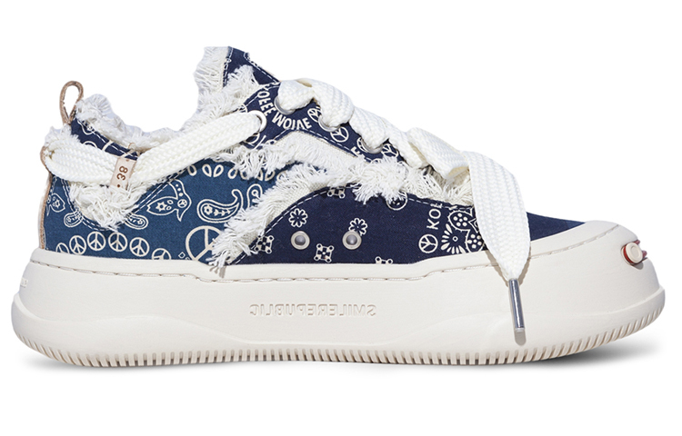 【代購】SMILEREPUBLIC Anti-Slip Wear-Resistant Low-Top Canvas Shoes Unisex Blue