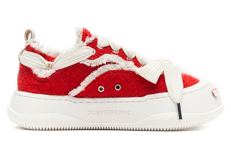 【代購】SMILEREPUBLIC Anti-Slip Wear-Resistant Low-Top Canvas Shoes Unisex Red