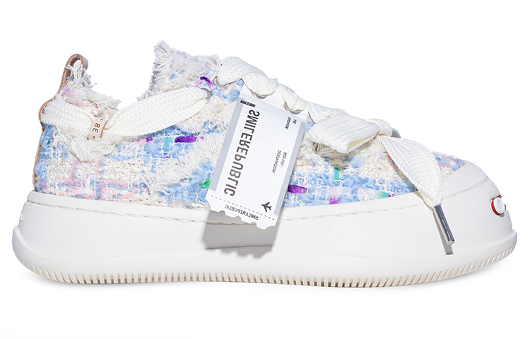 【代購】SMILEREPUBLIC Anti-Slip And Wear-Resistant Height Increasing Low-Top Canvas Shoes Women's White Blue Purple