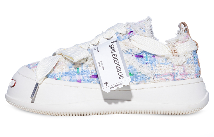 【代購】SMILEREPUBLIC Anti-Slip And Wear-Resistant Height Increasing Low-Top Canvas Shoes Women's White Blue Purple