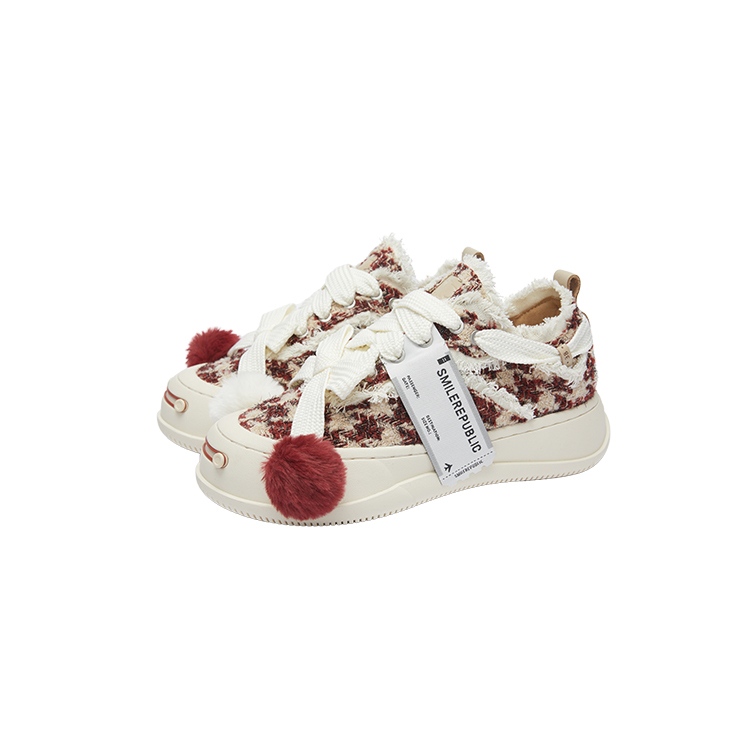 【代購】SMILEREPUBLIC Low-Top Skateboard Shoes Unisex Burgundy