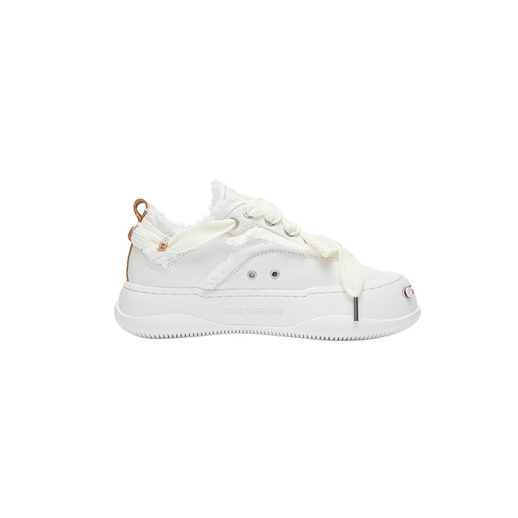 【代購】SMILEREPUBLIC White Moonlight Anti-Slip And Wear-Resistant Height Increasing Low-Top Canvas Shoes Unisex White