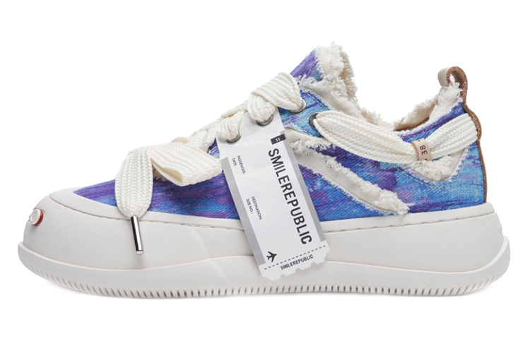 【代購】SMILEREPUBLIC Anti-Slip Wear-Resistant Low-Top Canvas Shoes Women's Blue Purple