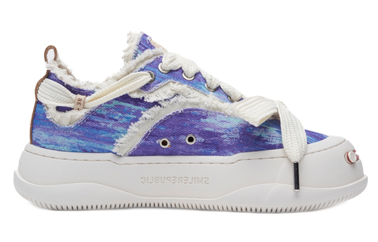 【代購】SMILEREPUBLIC Anti-Slip Wear-Resistant Low-Top Canvas Shoes Women's Blue Purple