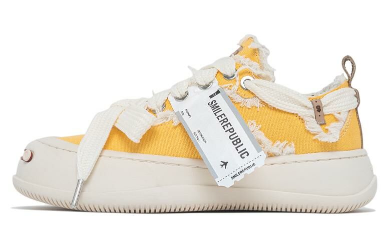 【代購】SMILEREPUBLIC Anti-Slip And Wear-Resistant Lightweight Height Increasing Low-Top Canvas Shoes Unisex Sunrise Yellow