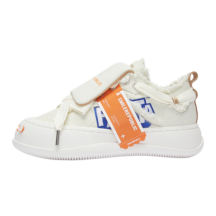 【代購】Coca-Cola x SMILEREPUBLIC Hand-Massaged Leather Low-Top Canvas Shoes Unisex Orange