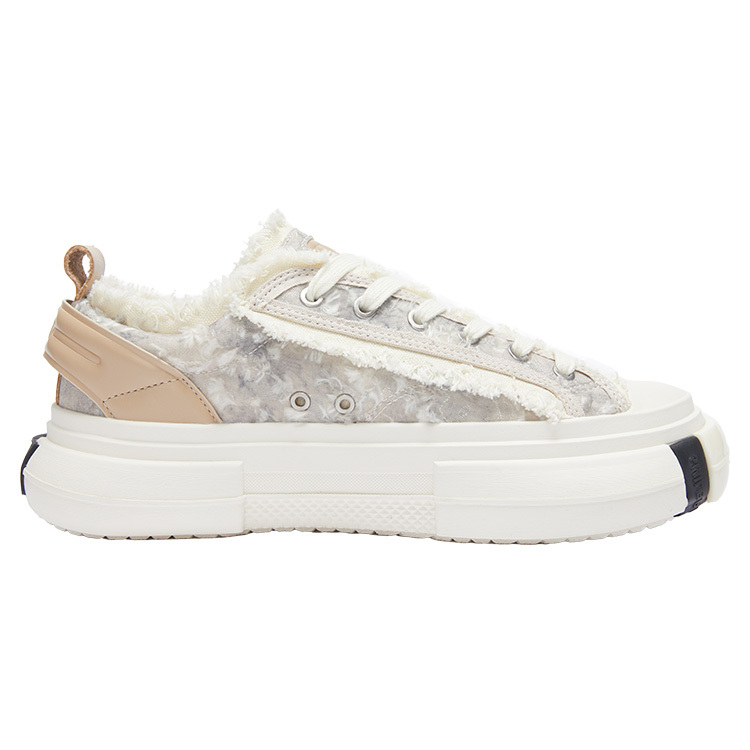 【代購】SMILEREPUBLIC INCEPTION PRINTED LACE Slip Resistant Height Increasing Low Top Canvas Shoes Unisex Light Gray