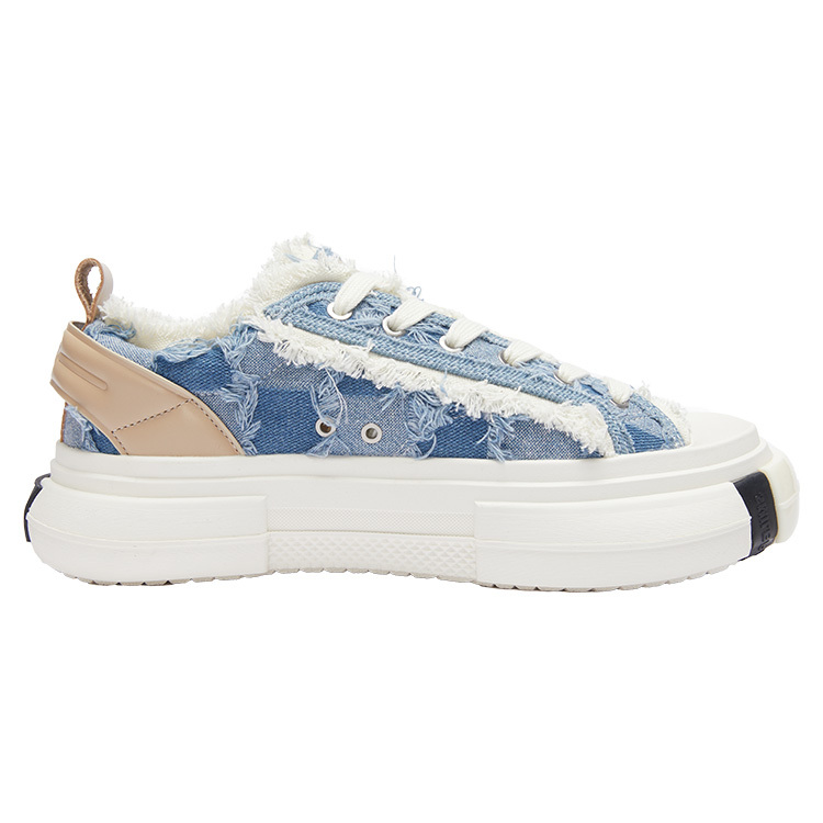 【代購】SMILEREPUBLIC INCEPTION LIGHT BLUELATTICE Height Increasing Low-Top Canvas Shoes Unisex Light Blue