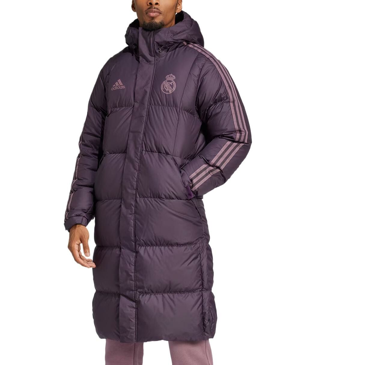 【代購】Adidas REAL MADRID SEASONAL DOWN COAT Down Jacket Men's Dark Purple