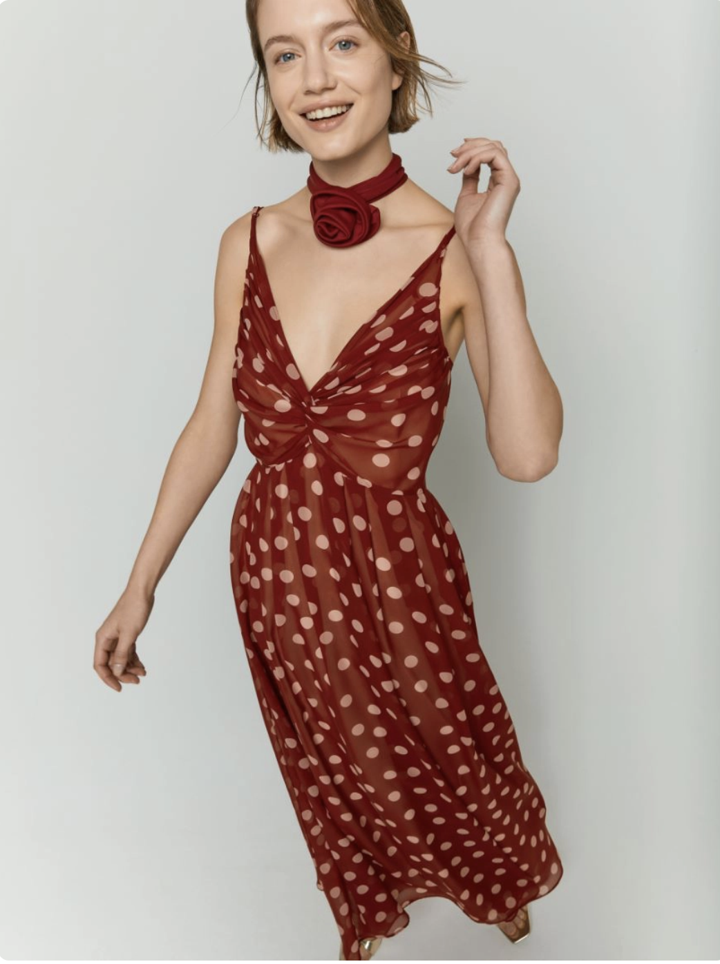 iBlues 細帶圓點扭結洋裝