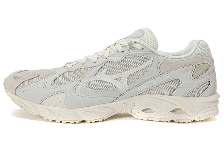 【代購】Mizuno Wave Solar Anti-Slip And Wear-Resistant Breathable Low-Top Casual Shoes Unisex White Light Gray