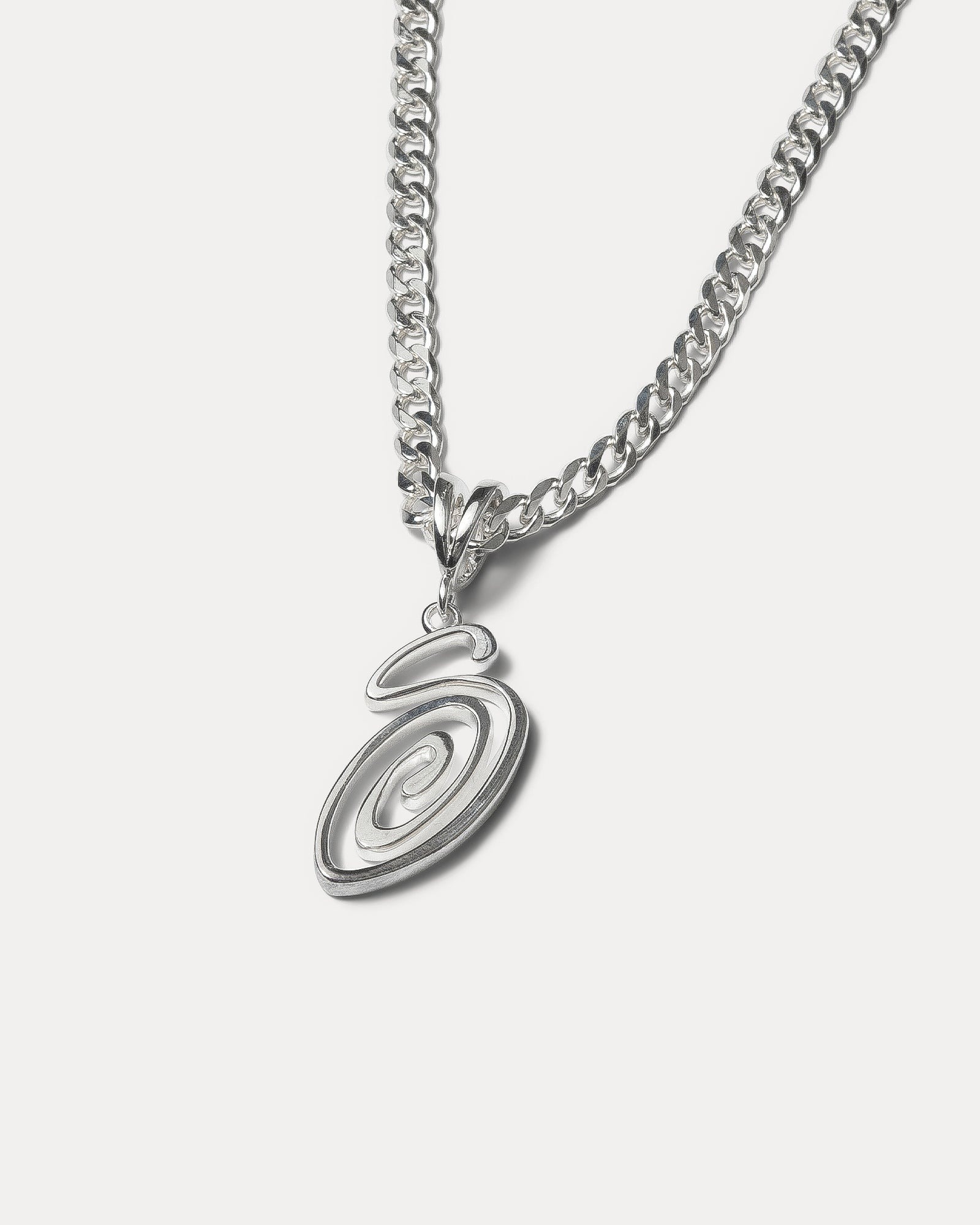 2025SS STUSSY SWIRLY S CHAIN STERLING SILVER 金屬 項鍊 現貨 338321
